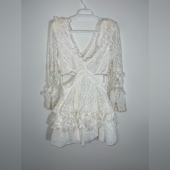 Avec Les Filles Women's Tiered Cutout Lace Minidress size 6 - Picture 4 of 16